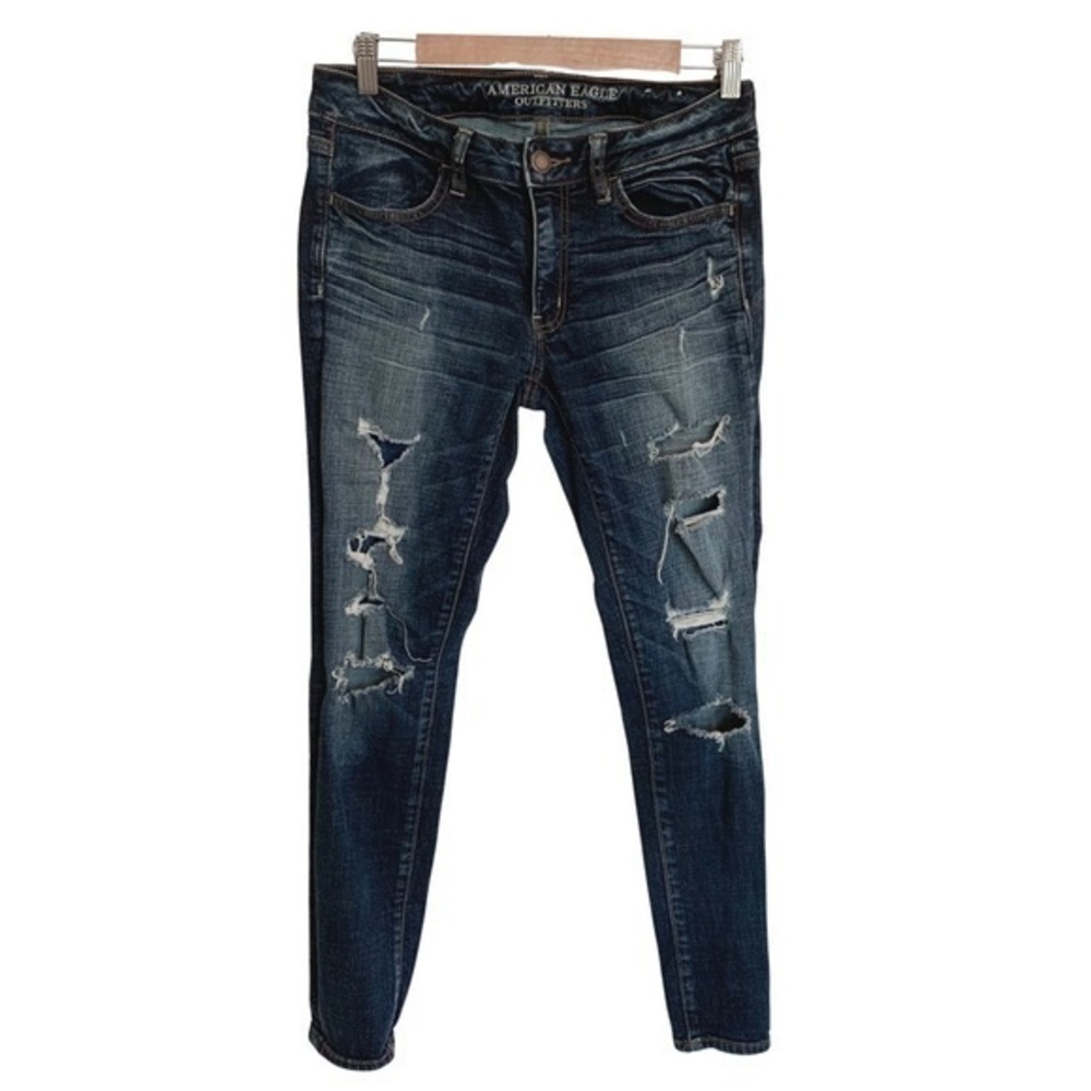 AMERICAN EAGLE OUTFITTERS Distressed Skinny Jegging Size 6 Women's Regular